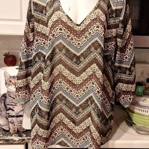 Womens Heart Soul casual 3/4 sleeve plus size blouse 3X
